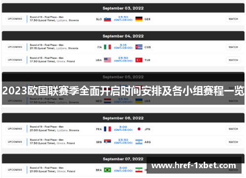 2023欧国联赛季全面开启时间安排及各小组赛程一览 2023欧国联赛季全面开启时间安排及各小组赛程一览