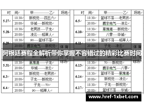 阿根廷赛程全解析带你掌握不容错过的精彩比赛时间 阿根廷赛程全解析带你掌握不容错过的精彩比赛时间